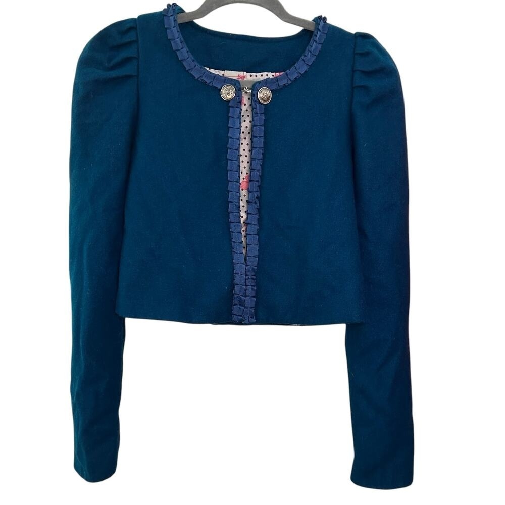 Vintage Juniors Blue Cropped Jacket Size L